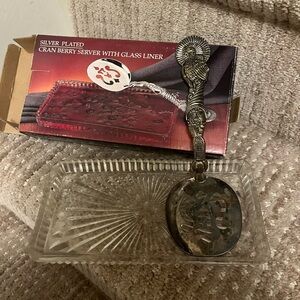 Cranberry Server with Glass Liner